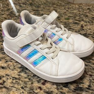 Adidas size 13 little girls tennis shoes